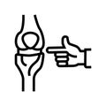 knee-joint radiology line icon vector illustration flat