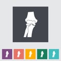 Knee-joint single flat icon.