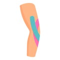 Knee kinesio sport icon cartoon vector. Man tape