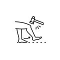 Knee, medical hammer icon. Simple line, outline vector elements of neurology for ui and ux, website or mobile