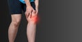 knee osteoarthritis Joint pain arthritis and ligaments on black background Royalty Free Stock Photo