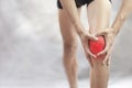 Knee pain during exercises Royalty Free Stock Photo