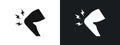 Knee pain icon linear graphics set vector in black Royalty Free Stock Photo