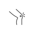 Knee pain line icon