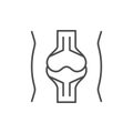 Knee prosthesis line outline icon Royalty Free Stock Photo