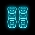 Knee protection icon neon vector