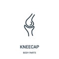 kneecap icon vector from body parts collection. Thin line kneecap outline icon vector illustration