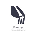 kneecap outline icon. isolated line vector illustration from human body parts collection. editable thin stroke kneecap icon on