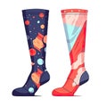 Kneehigh Socks In Cartoon Style Stiker On White Background On Isolated Transparent Background, Png, Logo. Generative AI
