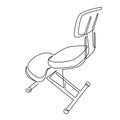 Kneeling Chair for Good Posture continuous one line drawing. Knee Chair for Desk Work Ergonomisc Office.