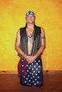 Kneeling Native American man Royalty Free Stock Photo