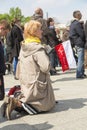 Kneeling woman