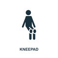 Kneepad flat icon. Colored filled simple Kneepad icon for templates, web design and infographics Royalty Free Stock Photo