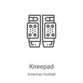 kneepad icon vector from american football collection. Thin line kneepad outline icon vector illustration. Linear symbol for use Royalty Free Stock Photo