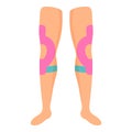 Knees kinesio tape icon cartoon vector. Medicine body