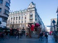 Knez Mihajlova Street in Belgrade decorated with New Year`s decorations.