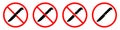 Knife ban sign. No Knife sign. Prohibition signs set. Dangerous weapon