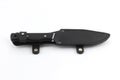 A knife with a black handle from Micarta in black leather scabbard Royalty Free Stock Photo