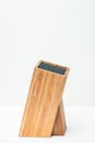 Knife block bamboo isolated single one no knives on it