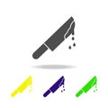 knife with blood multicolored icon. Element of ghost elements illustration. Signs and symbols icon can be used for web, logo,