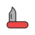 Knife, camping icon. Simple color with outline vector elements of camping icons for ui and ux, website or mobile application