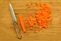 Knife and carrots Royalty Free Stock Photo