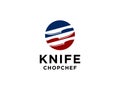 Knife, Chop, Chef logo design inspiration. Usable for Business and Branding Logos. Flat Vector Logo Design Template Element Royalty Free Stock Photo