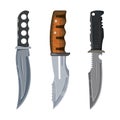 Knife, combat daggers and military blade weapons Royalty Free Stock Photo