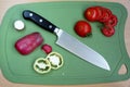 Knife cook universal with a blade like Santoku