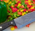 Knife on a cutting board Royalty Free Stock Photo