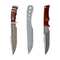 Knife daggers, hunting machete blades and swords Royalty Free Stock Photo