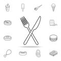 knife and folk line icon. Detailed set of fast food icons. Premium quality graphic design. One of the collection icons for website Royalty Free Stock Photo