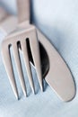 Knife and Fork in Blue Linen