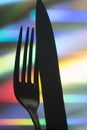 Knife and fork dining symbol silhouette Royalty Free Stock Photo