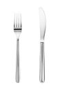 Knife and fork isolated on white