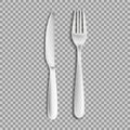 Knife fork isolated on white background. Vector illustration. Royalty Free Stock Photo