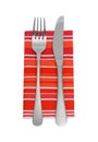 Knife, fork, napkin