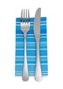 Knife, fork, napkin Royalty Free Stock Photo
