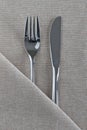 Knife and Fork on natural linen
