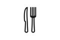 knife and fork restaurant logo icon design.