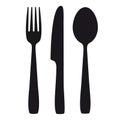 Knife Fork Spoon Black Shapes Royalty Free Stock Photo