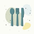 Knife, fork, spoon. Cutlery. Table setting on multicolored background