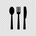 Knife, fork, spoon. Cutlery. Table setting. Vector icon