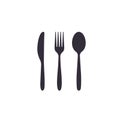 Knife, fork and spoon icon, Vector isolated flat design set Royalty Free Stock Photo