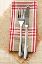 Knife and fork table setting Royalty Free Stock Photo