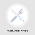 Knife and fork vector flat icon Royalty Free Stock Photo