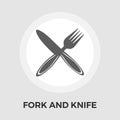 Knife and fork vector flat icon Royalty Free Stock Photo