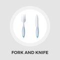 Knife and fork vector flat icon Royalty Free Stock Photo