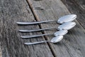 Knife and fork on wooden background. Cutlery on wooden