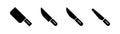 Knife glyph icon. Kitchen knife icon set. Sharp knife glyph icon. Sharp blade illustration. Stock vector illustration